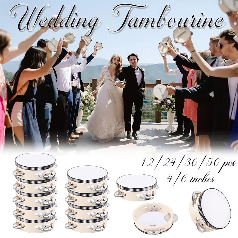 Djembe Hand Drum - 6-24Pcs 10cm Tambourine Drums Wedding Favors
