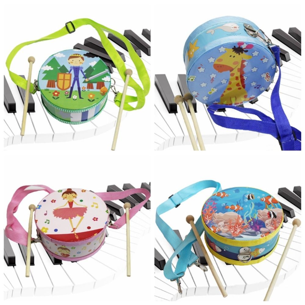 Wooden Children's Drum Double  - огляд і ціна Musical Instrument With Hand