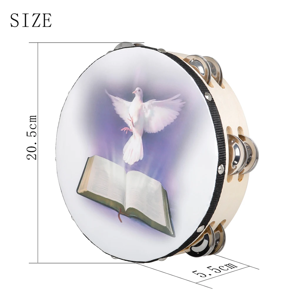 8 Inch Tambourine Peace Pigeon - огляд і ціна Musical Instrument Tambourine