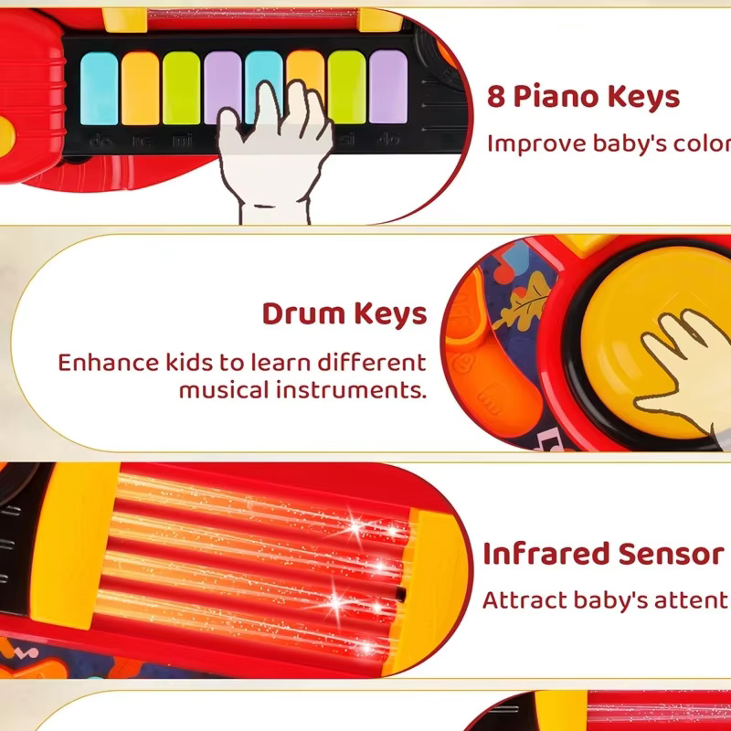 2 In 1 Electric Kids Guitar To - огляд і ціна Musical Instrument Drawing