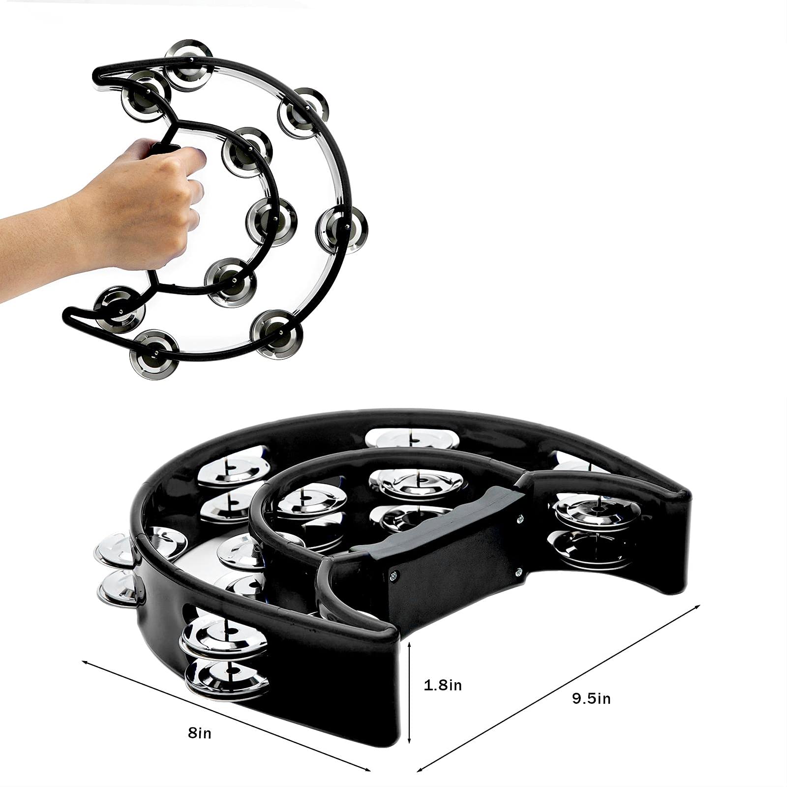 Tambourine Double Row Metal Ji - огляд і ціна Musical Instrument With Hand