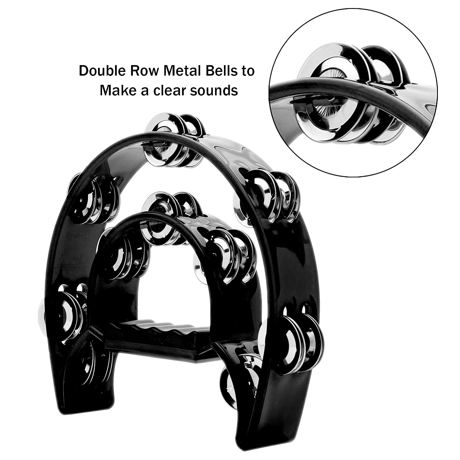Tambourine Double Row Metal Ji - огляд і ціна Musical Instrument With Hand