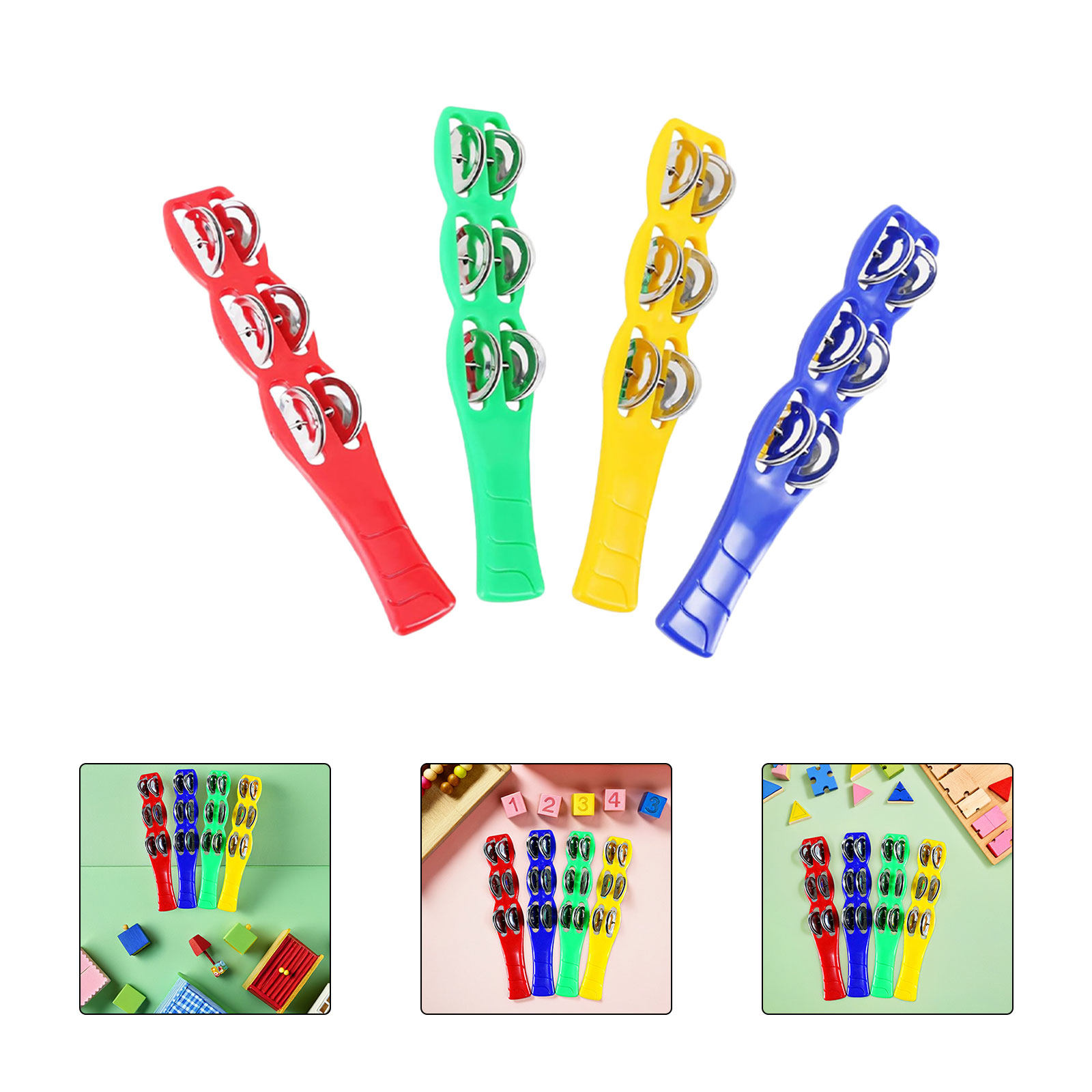 4Pcs Jingle Sticks Plastic Col - огляд і ціна Musical Instrument Tambourine