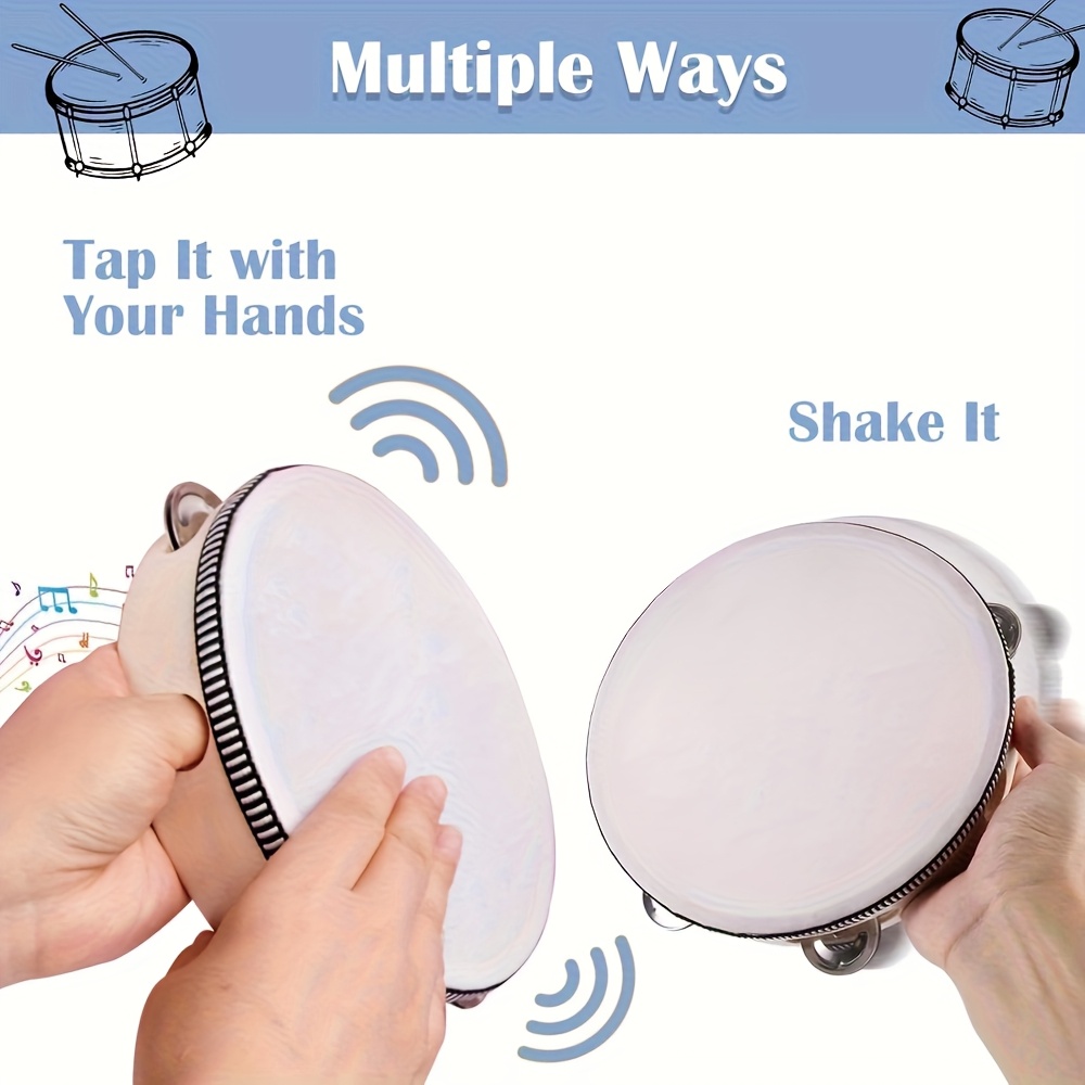 1/3pcs Wooden Tambourine 6/8/1 - огляд і ціна Musical Instrument Tambourine