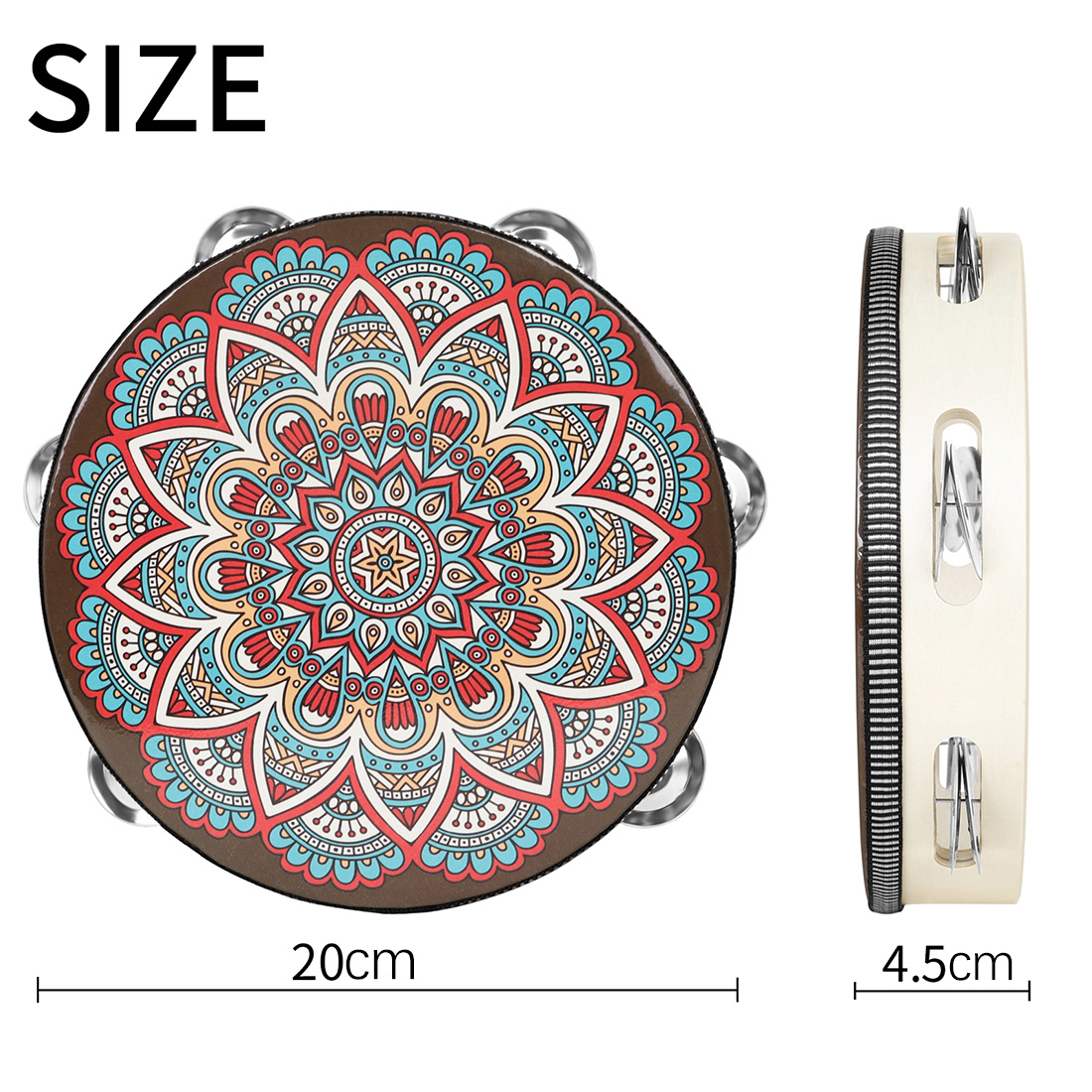 IRIN 8Inch Single Row Ancient  - огляд і ціна Musical Instrument Tambourine
