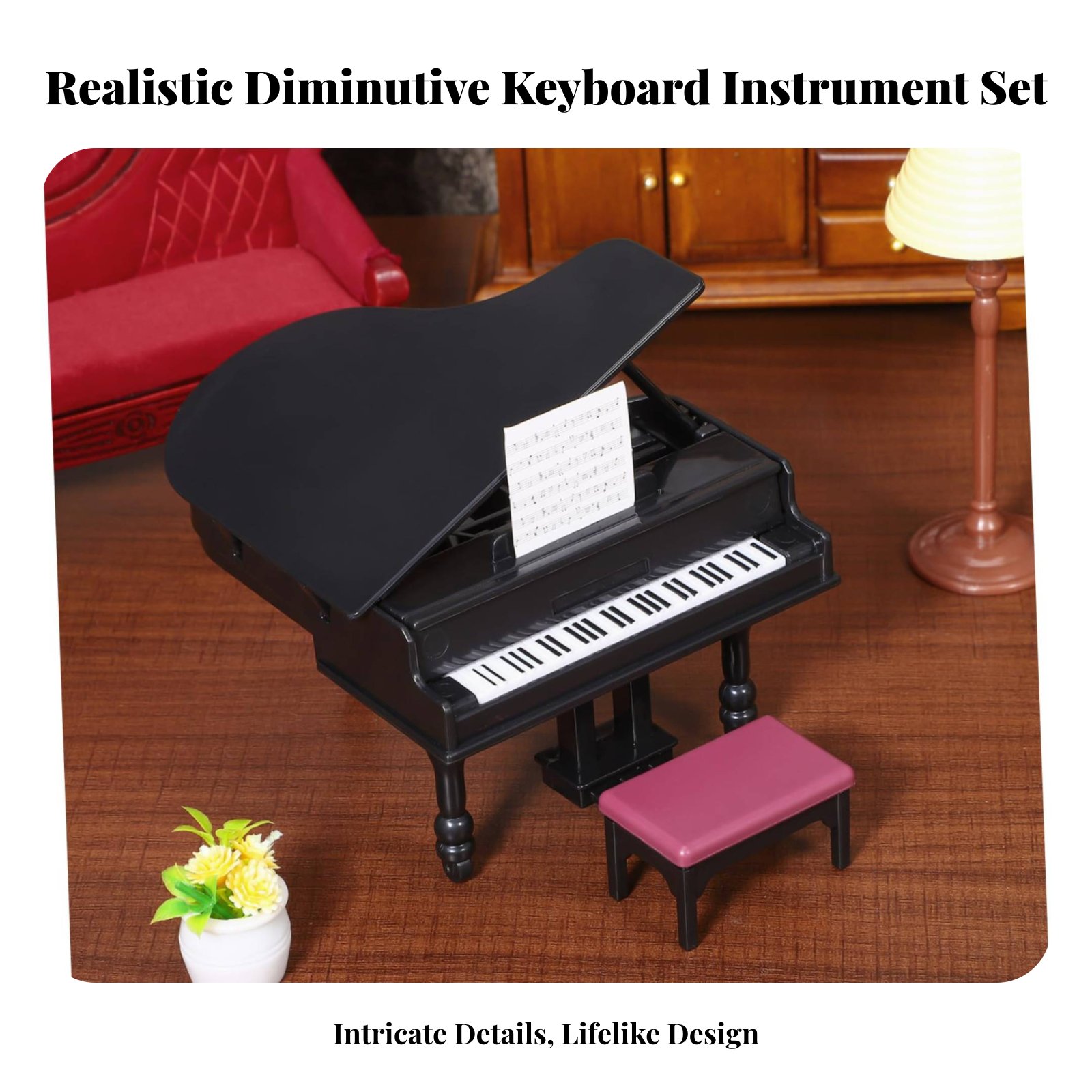 Dollhouse Piano with Bench Pho - огляд і ціна Musical Instrument Old